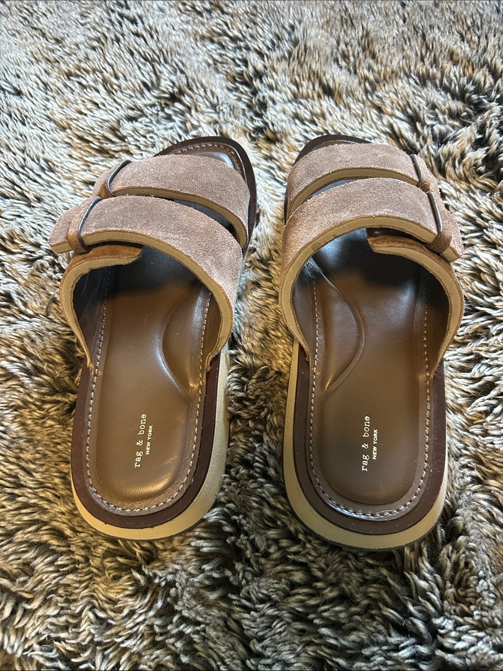 rag & bone Taupe/Brown Suede Slide Mules 7.5